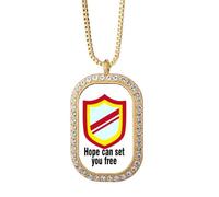 no/no Hope Can Set You Free Art Déco Collier Pendentif Cristal Diamant Doré