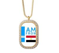 no/no I Am From Egypt Collier avec pendentif en cristal et strass Doré
