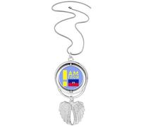 no/no I Am From Haiti Collier avec pendentif en forme d'ailes d'ange, M