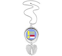 no/no I am from indsia Collier avec pendentif en forme d'ailes d'ange, M