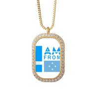 no/no I am from micrsia Collier avec pendentif en cristal de diamant Doré