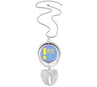 no/no I Am From Moldova Collier avec pendentif en forme d'ailes d'ange, M