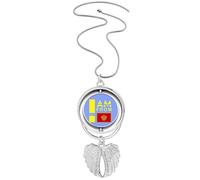no/no I Am From Montenegro Collier avec pendentif en forme d'ailes d'ange, M
