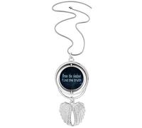 no/no Ignorance Fatal Game Art Deco Fashion Pendentif Ailes d'ange Rotation Collier Bijoux, M
