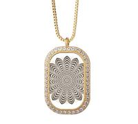 no/no Illusion Line Collier avec pendentif en forme de fleur avec strass Doré