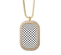 no/no Illusion Line Collier avec pendentif en forme de point répété en cristal de diamant Doré