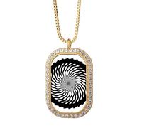 no/no Illusion Line Collier avec pendentif en forme d'ondulation en cristal Doré