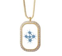 no/no Inspi Righteousness Beautiful Lucky Stars Collier Pendentif Diamant Cristal Doré