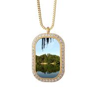 no/no Lake Garden Collier avec pendentif en cristal et strass Doré