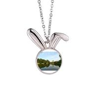 no/no Lake Willw Collier avec pendentif en forme de tour d'arbre Art déco