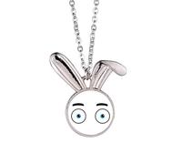 no/no Leer Shock Collier avec pendentif en forme de lapin Motif yeux de sursaut