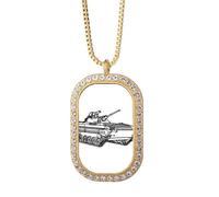 no/no Line Militaire Art Déco Fashion Collier Pendentif Diamant Cristal Doré Bijoux