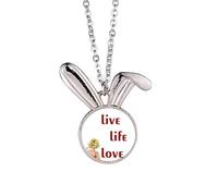no/no Live Life Love Collier avec pendentif lapin Art déco