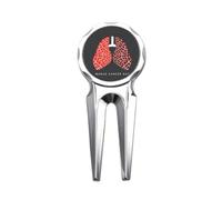 no/no Logo Lung Pattern World Cancer Day Golf Divot Tool Golf Ball Marker Repair Tool