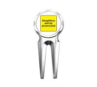 no/no Logo Shoplifters Will Be Prosecuted Golf Divot Tool Golf Ball Marker Tool Repair Tool