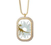 no/no Look Animaux Alerte Catch Art Déco Mode Collier Pendentif Diamant Cristal Doré Bijoux