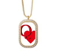 no/no Love Queen Collier avec pendentif en forme de cœur avec strass Doré
