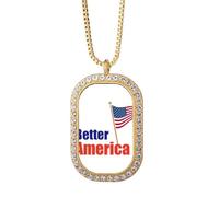 no/no Make future ameusa better Collier pendentif diamant cristal bijoux dorés