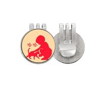 no/no Marqueur de balle de golf Happy Haha pour enfants - Clip magnétique en émail