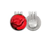 no/no Marqueur de balle de golf magnétique en émail Motif roses Rouge
