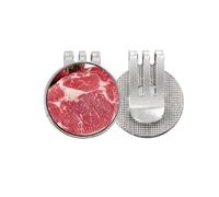 no/no Marqueur de balle de golf magnétique en émail pour steak rouge