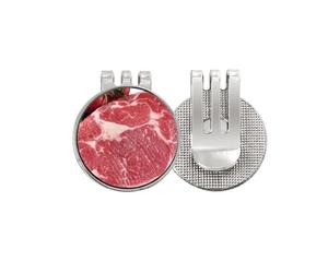 no/no Marqueur de balle de golf magnétique en émail pour steak rouge