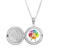 no/no Médaillon à fleurs identifiant l'arc-en-ciel pour l'égalité - Cadeau d'anniversaire