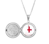 no/no Médaillon avec carte anglaise, drapeau culture, art déco, tendance, pour tenir une photo, bijoux, cadeau d'anniversaire