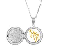 no/no Médaillon avec expression de légumes « Happy Carrot Body Locket Necklace Hold Picture Jewelry Birthday Gift