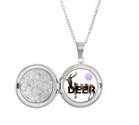 no/no Médaillon avec pendentif en forme de cerf séparant le soleil