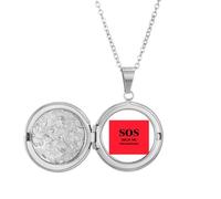 no/no Médaillon d'urgence avec inscription « Cry Help Rescue » - Cadeau d'anniversaire