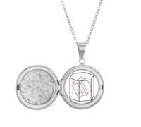 no/no Médaillon géométrique mathématique avec inclinaison combinatoire pour tenir une photo, bijoux, cadeau d'anniversaire