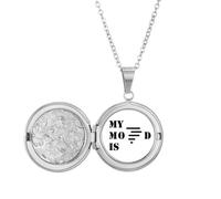 no/no Médaillon tendance Art déco avec inscription « Bad Mood » et « Windy Weather »