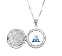 no/no Médaillon tendance art déco avec pendentif en forme de panneau d'équilibre, cadeau d'anniversaire