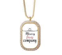 no/no Misery Loves Company Collier avec pendentif en cristal et strass Doré
