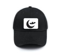 no/no Moon Bat Happy Fear Chapeau d'Halloween classique réglable Noir