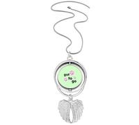 no/no Mosey de interest Internet Fashion Pendentif Ailes d'ange Rotation Collier Bijoux, M