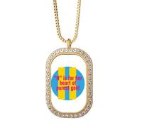 no/no Mother Loves Great Art Déco Collier avec pendentif en cristal de diamant Doré