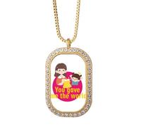 no/no Mother Loves Life World Collier avec pendentif en cristal et diamant Doré