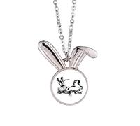 no/no Mount Ride Collier avec pendentif en forme de lapin Arrogant Motif hippocampes