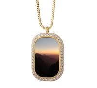 no/no Mountain Dusk Collier avec pendentif en cristal de diamant Doré
