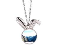 no/no Mountain Peaks Collier avec pendentif lapin Art déco