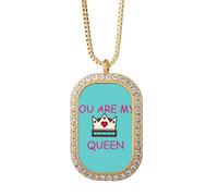 no/no My Queen Royal Regina Majesty Collier avec pendentif en cristal Doré