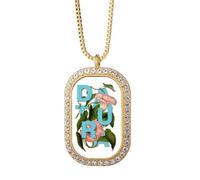 no/no Mystère Fleurs Art Déco Fashion Collier Pendentif Diamant Cristal Bijoux Doré