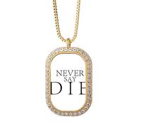 no/no Never Say Die Firm Collier avec pendentif en cristal de diamant Doré