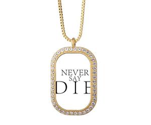 no/no Never Say Die Firm Collier avec pendentif en cristal de diamant Doré