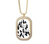 no/no Panda Mountain Cluster Art Déco Fashion Collier Pendentif Diamant Cristal Doré