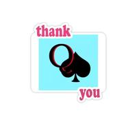no/no Peace Queen Spade Q Poker Thank You Stickers Citation Grateful