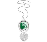 no/no Pendentif carré creux infini ailes d'ange rotatif collier bijoux, M