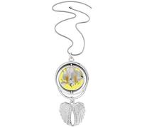 no/no Pendentif fleur de gingembre Cuba Art Déco Fashion Pendentif ailes d'ange Collier Bijoux, M